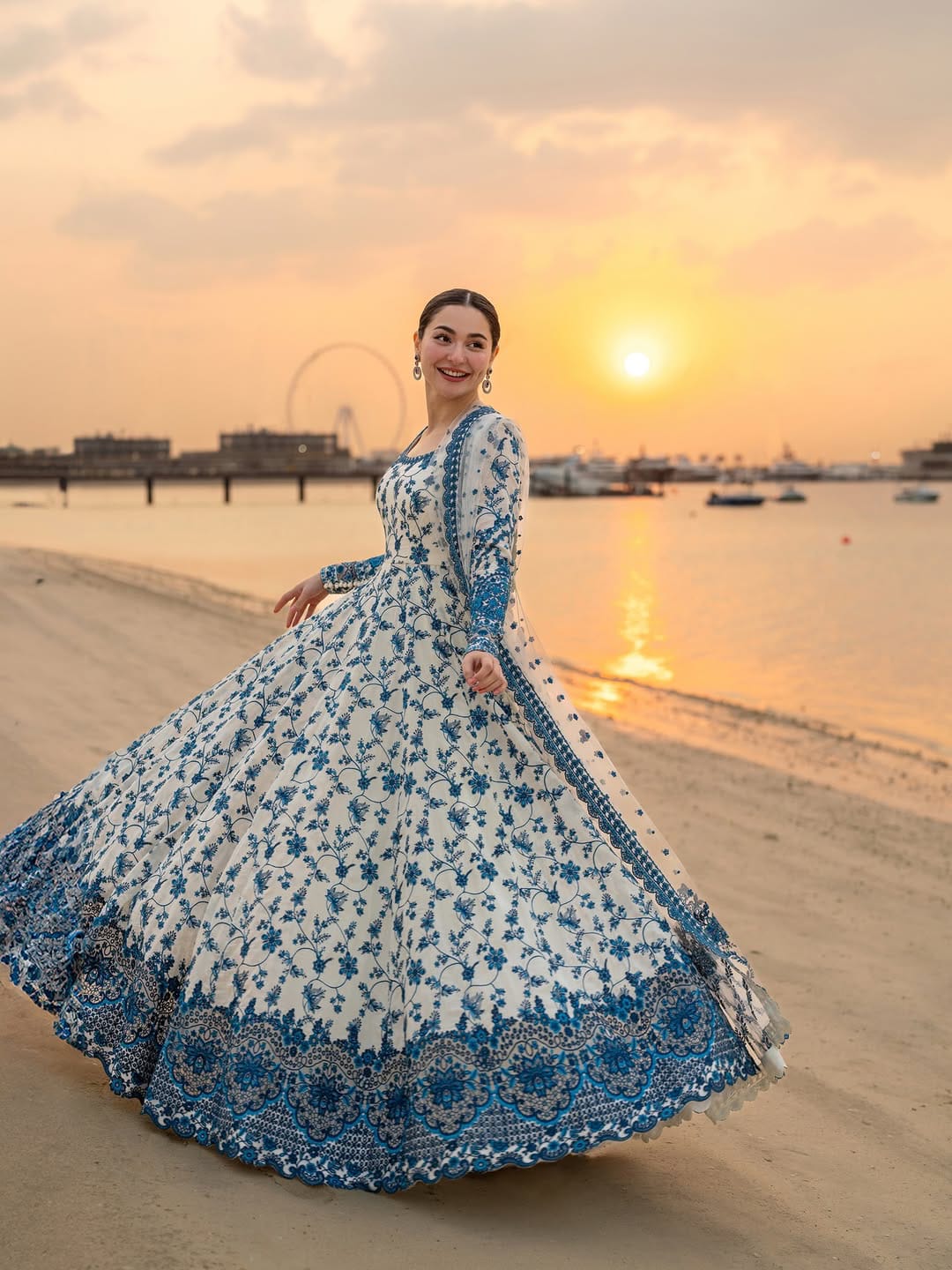 Blue Blossom Swiss Lawn Maxi