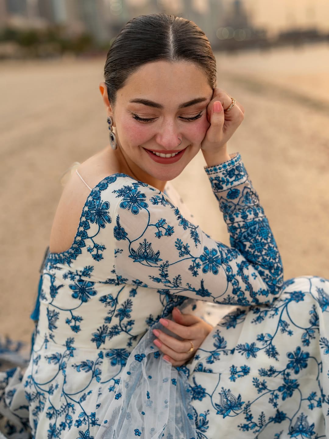 Blue Blossom Swiss Lawn Maxi